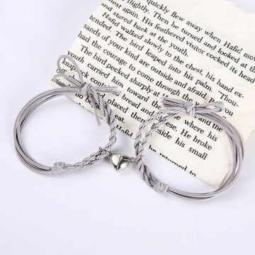 Grey Magnetic Heart - Bracelet Set