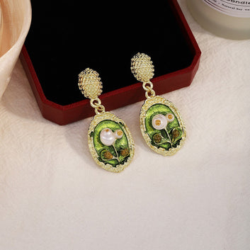 Retro Gold Frame - Earring