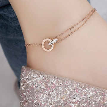 Interlocking Roman Rose Gold - Anklet