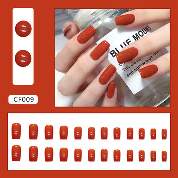 Bright Red - Press On Nail Set Of 24 - Free 24 Pcs Sticker Sheet Included