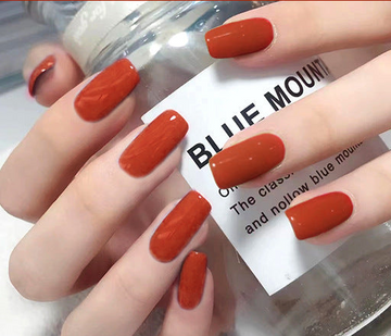 Bright Red - Press On Nail Set Of 24 - Free 24 Pcs Sticker Sheet Included