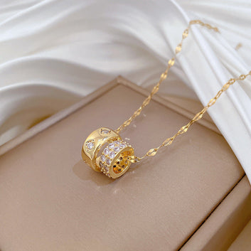 Double Ring Diamond Gold - Necklace