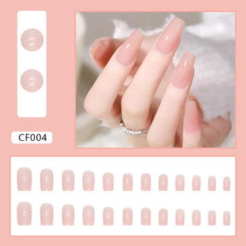 Light Pink - Press On Nail Set Of 24 - Free 24 Pcs Sticker Sheet Included