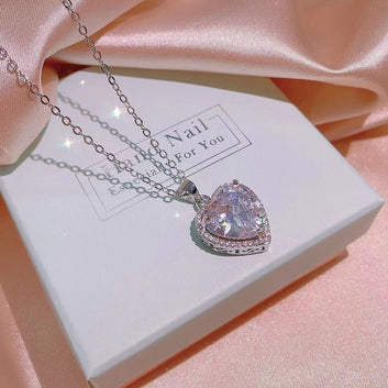 Crystal Heart Diamond Silver - Jewelry Set