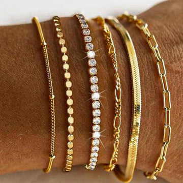 Gold & Diamonds - Bracelet Set Of 6