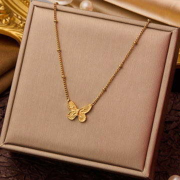 Butterfly Gold Bead - Necklace