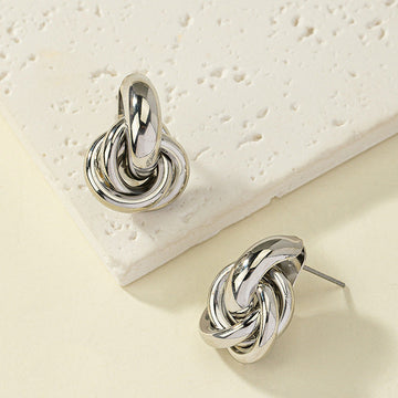 Geometric Twisted Silver - Earring