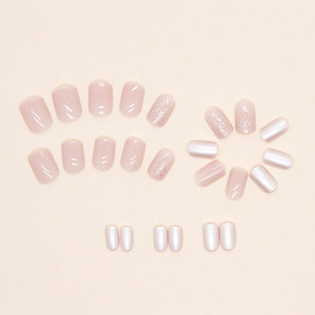Flash Pink - Print Press On Nail Set Of 24 - Free 24 Pcs Sticker Sheet Included