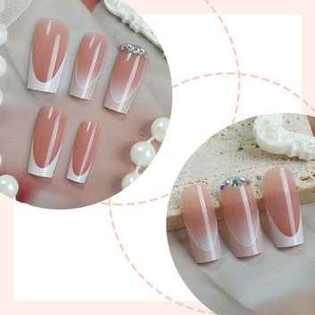 Fancy Pink - Press On Nail Set Of 24 - Free Nail Kit Included