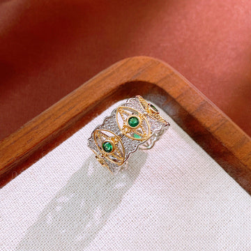 Luxury Green Diamonds Gold - Ring
