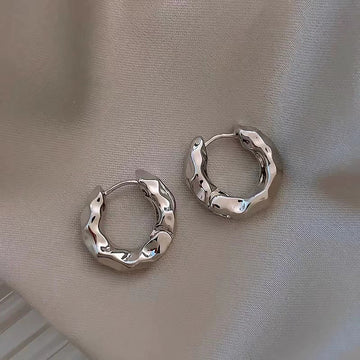 Geometric Foiled Silver - Earring