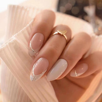 Fancy Foiled - Press On Nail Set Of 24 - Free 24 Pcs Sticker Sheet Included