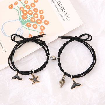Mermaid Tail & Star Fish Black - Bracelet Set