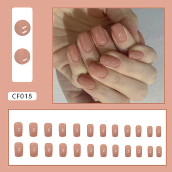 Peachy Shiny - Press On Nail Set Of 24 - Free 24 Pcs Sticker Sheet Included