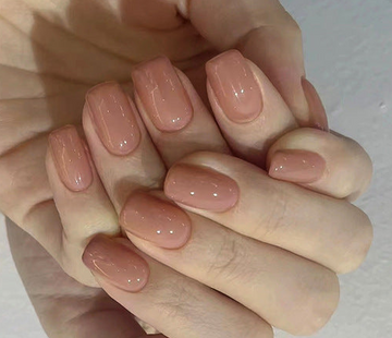 Peachy Shiny - Press On Nail Set Of 24 - Free 24 Pcs Sticker Sheet Included