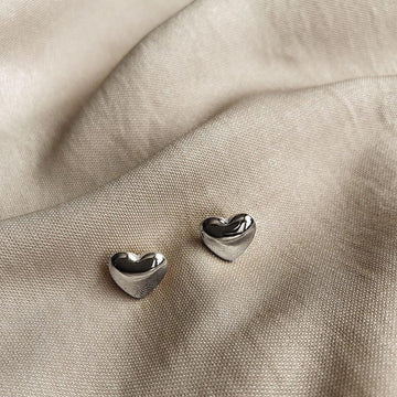 Silver Heart - Mini Ear Studs Style 2