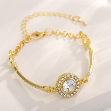 Gold Round Diamond Bangle - Bracelet