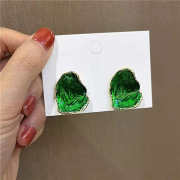 Amber Green Gold - Earring