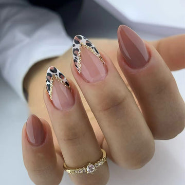 Fancy Mix & Leopard Print - Press On Nail Set Of 24 - Free 24 Pcs Sticker Sheet Included