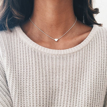 Silver Foil Heart - Necklace