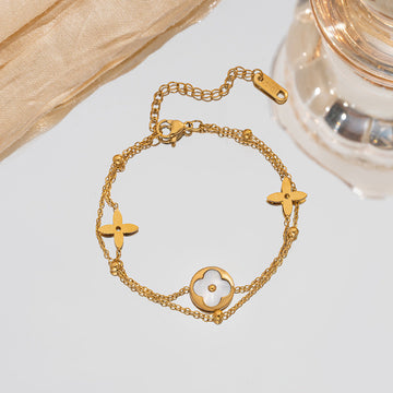 Flower Gold Layered - Bracelet Style 3