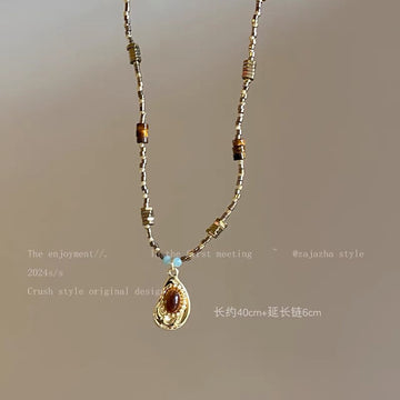 Natural Stone & Gold - Necklace Style 1