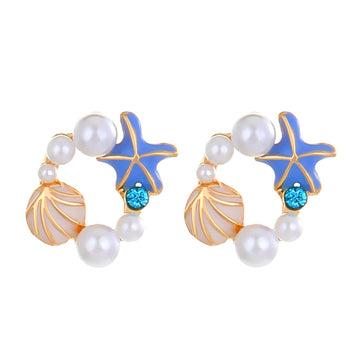 Pearly Shell & Star Fish - Earring Style 2
