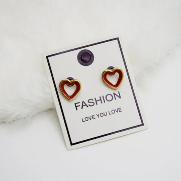 Heart Gold Red - Earring
