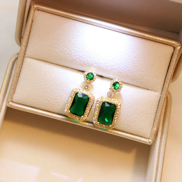 Green Gem Gold - Earring