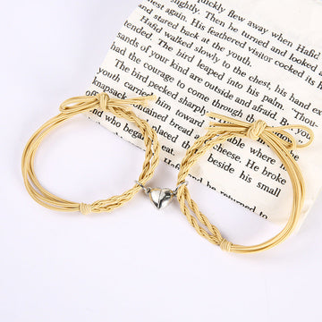 Yellow Magnetic Heart - Bracelet Set
