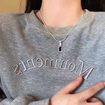 Titanium Steel Fancy Black & Silver - Necklace