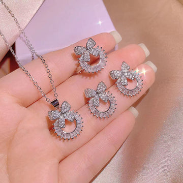 Flash Diamond Bow - Jewelry Set