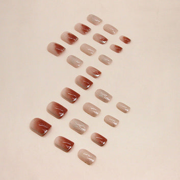 Caramel Amber - Press On Nail Set Of 24 - Free 24 Pcs Sticker Sheet Included