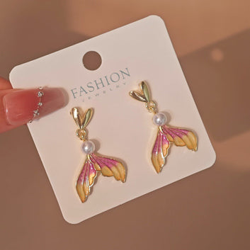 Gold Heart & Mermaid - Earring