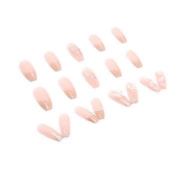 Butterfly Lace Pearl - Press On Nail Set Of 24 - Free 24 Pcs Sticker Sheet Included