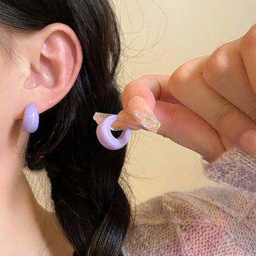 Chunky Grape Purple - Earring