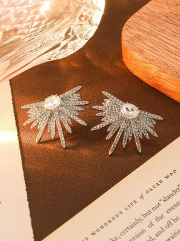 Crystal Diamonds Sparkle Flower - Earring