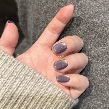 Grape Purple - Press On Nail Set Of 24 - Free 24 Pcs Sticker Sheet Included