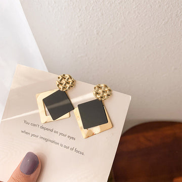 Luxury Foiled Black & Gold - Earring