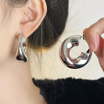 Fancy Silver Hoop - Earrings