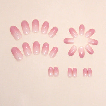 Rose Pink - Print Press On Nail Set Of 24 - Free 24 Pcs Sticker Sheet Included