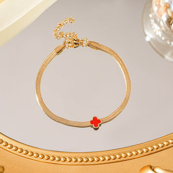 Premium Red Lined Flower - Bracelet