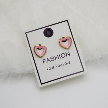 Heart Gold Pink - Earring