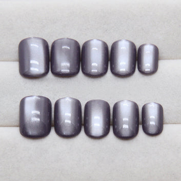 Grape Purple - Press On Nail Set Of 24 - Free 24 Pcs Sticker Sheet Included