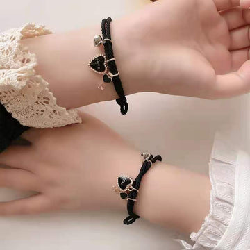Black Love Charms Magnetic Heart - Bracelet Set