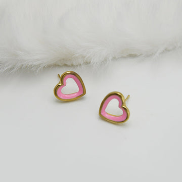 Heart Gold Pink - Earring