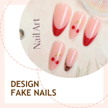 Pinkish - Press On Nail Set Of 24 - Free Nail Kit Included