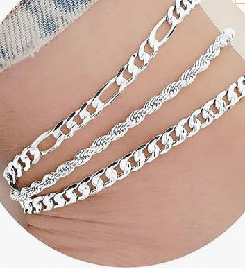Silver Layer - Anklet Set of 3 - Style 2