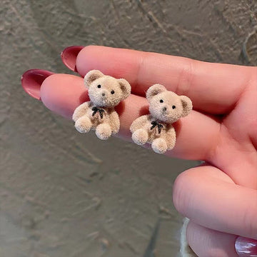 Light Brown Cute Bear - Earring