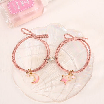 Moon & Star Pink Magnetic - Bracelet Set